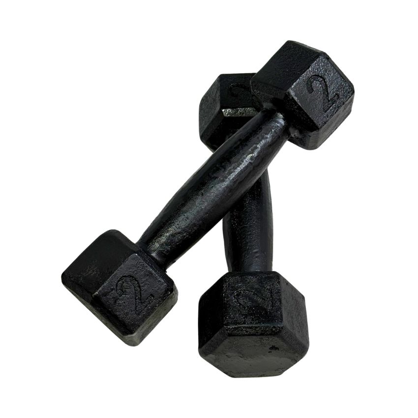 Halteres Sextavados de Ferro Fundido Pintados 2kg
