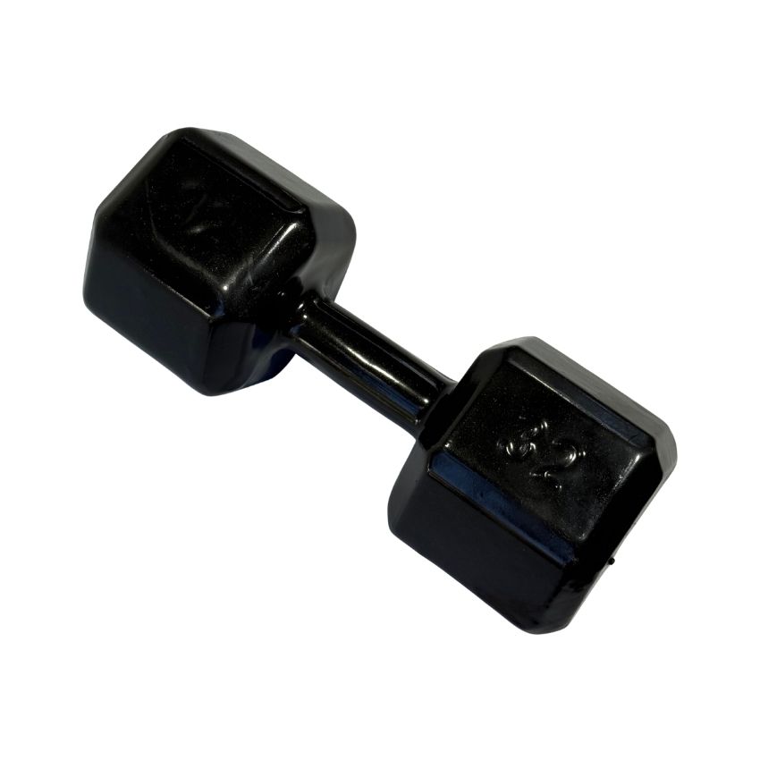 Halteres Sextavados de Ferro Fundido Emborrachados 32kg