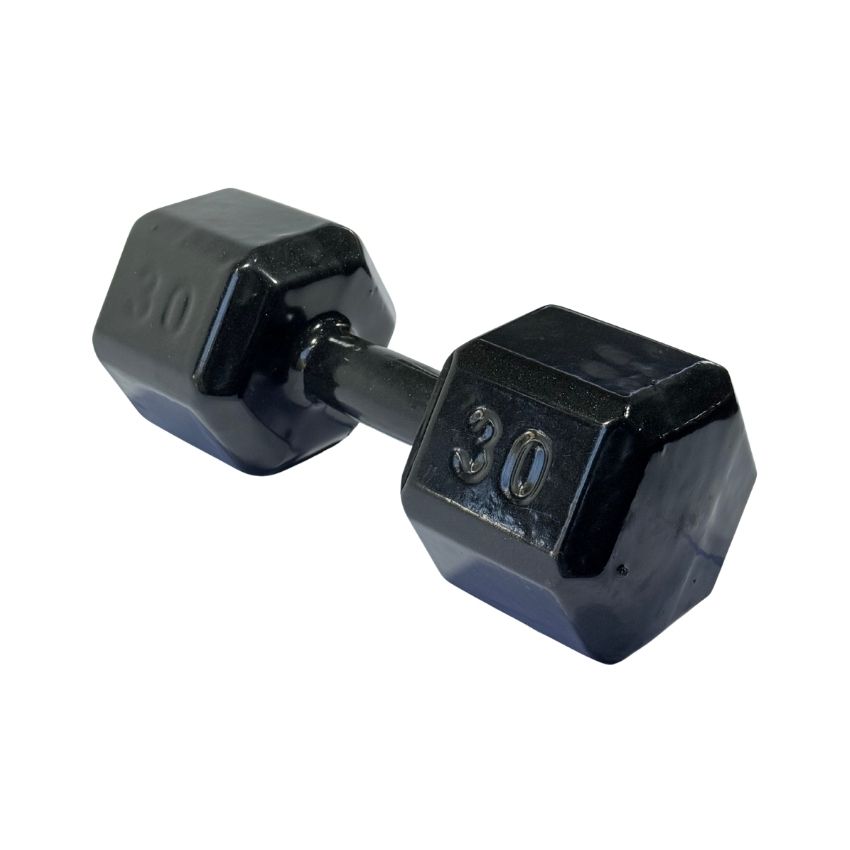 Halteres Sextavados de Ferro Fundido Emborrachados 30kg