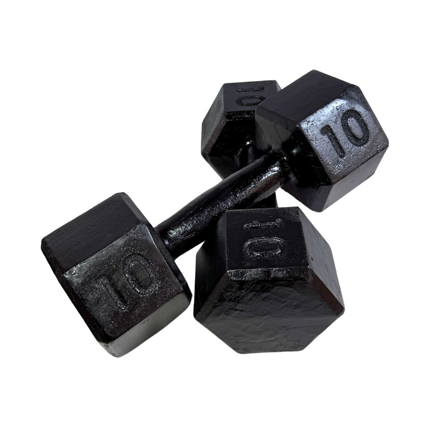 Halteres Sextavados de Ferro Fundido Pintados 10kg