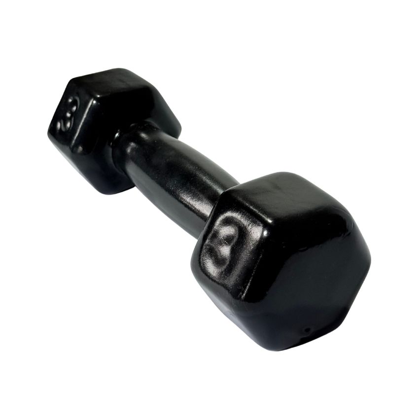 Halteres Sextavados de Ferro Fundido Emborrachados 3kg