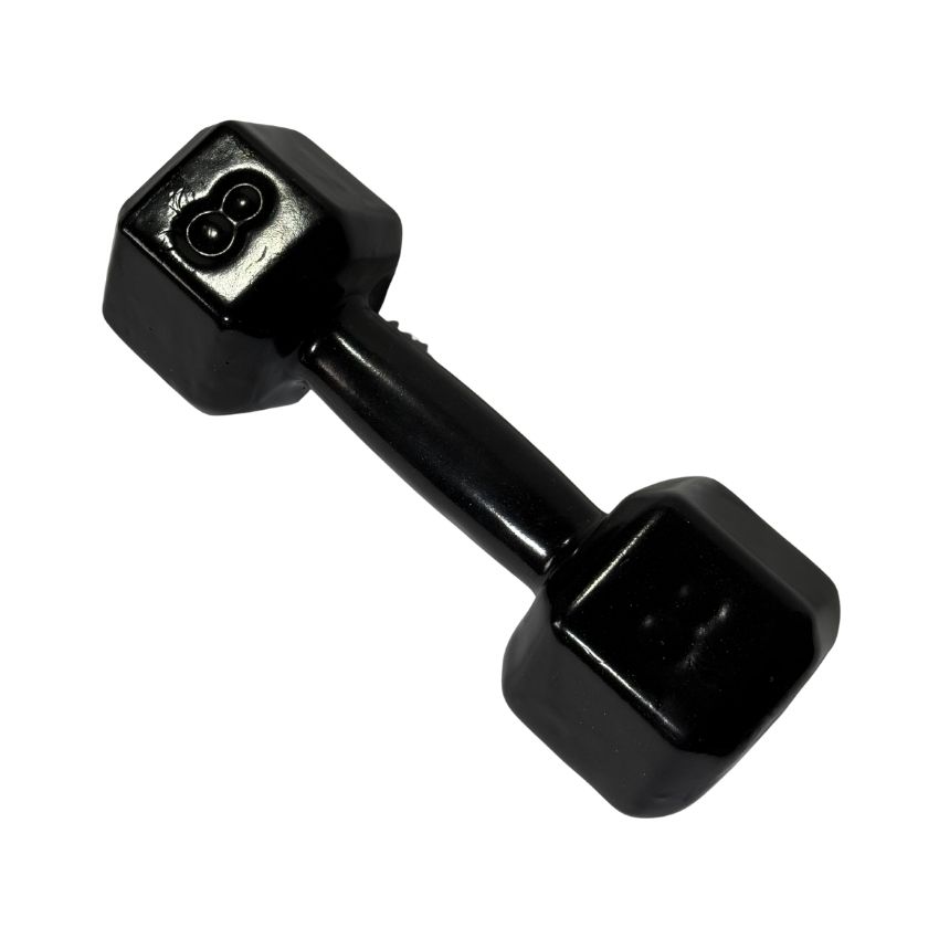 Halteres Sextavados de Ferro Fundido Emborrachados 8kg