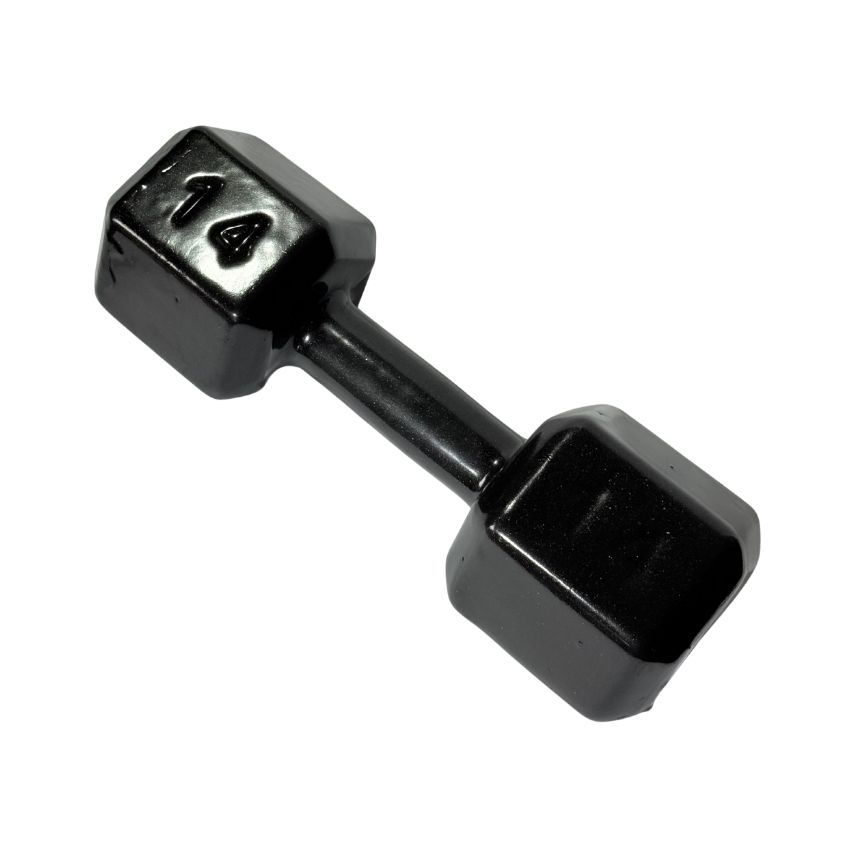 Halteres Sextavados de Ferro Fundido Emborrachados 14kg