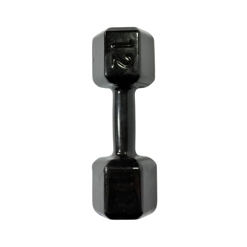 Halteres Sextavados de Ferro Fundido Emborrachados 12kg