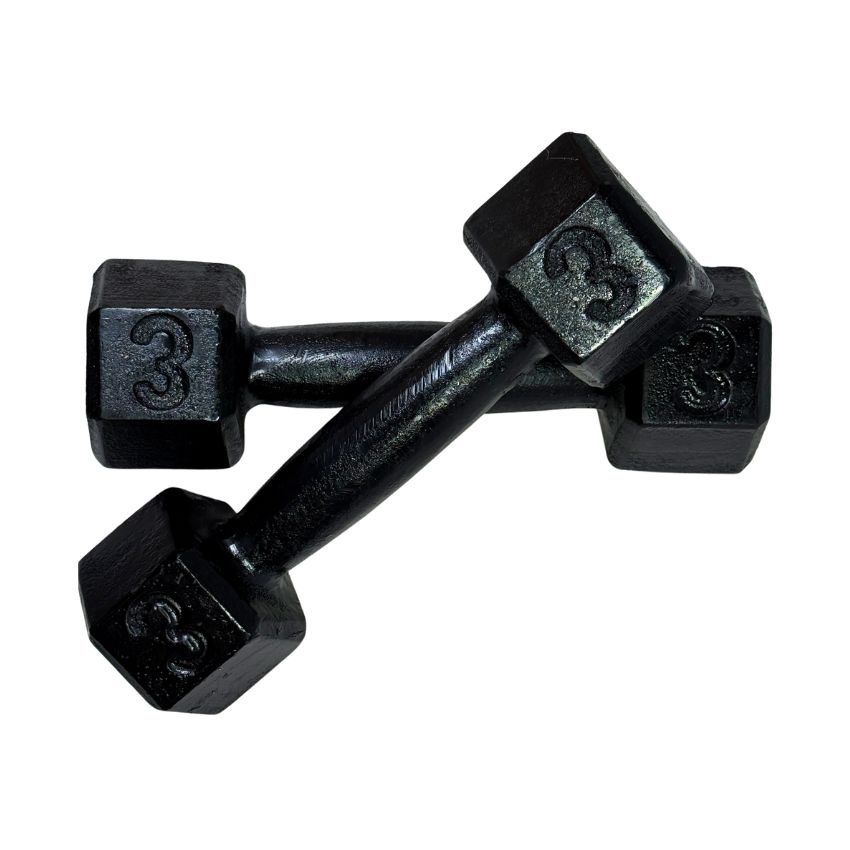 Halteres Sextavados de Ferro Fundido Pintados 3kg