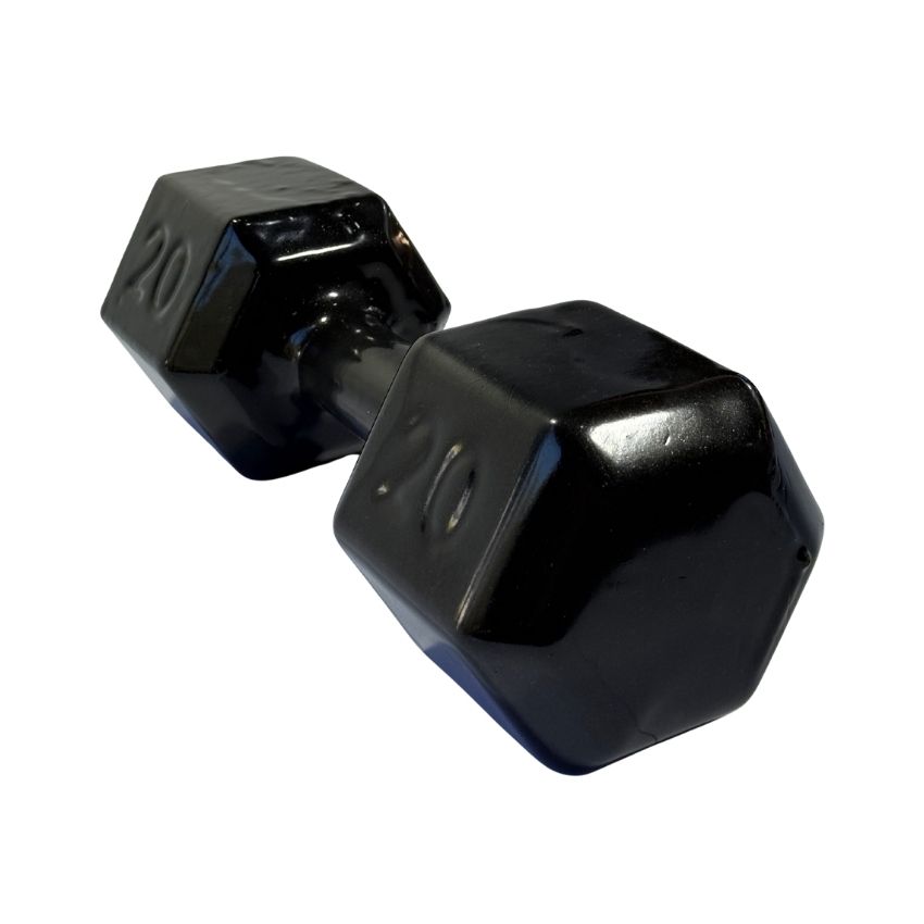 Halteres Sextavados de Ferro Fundido Emborrachados 20kg