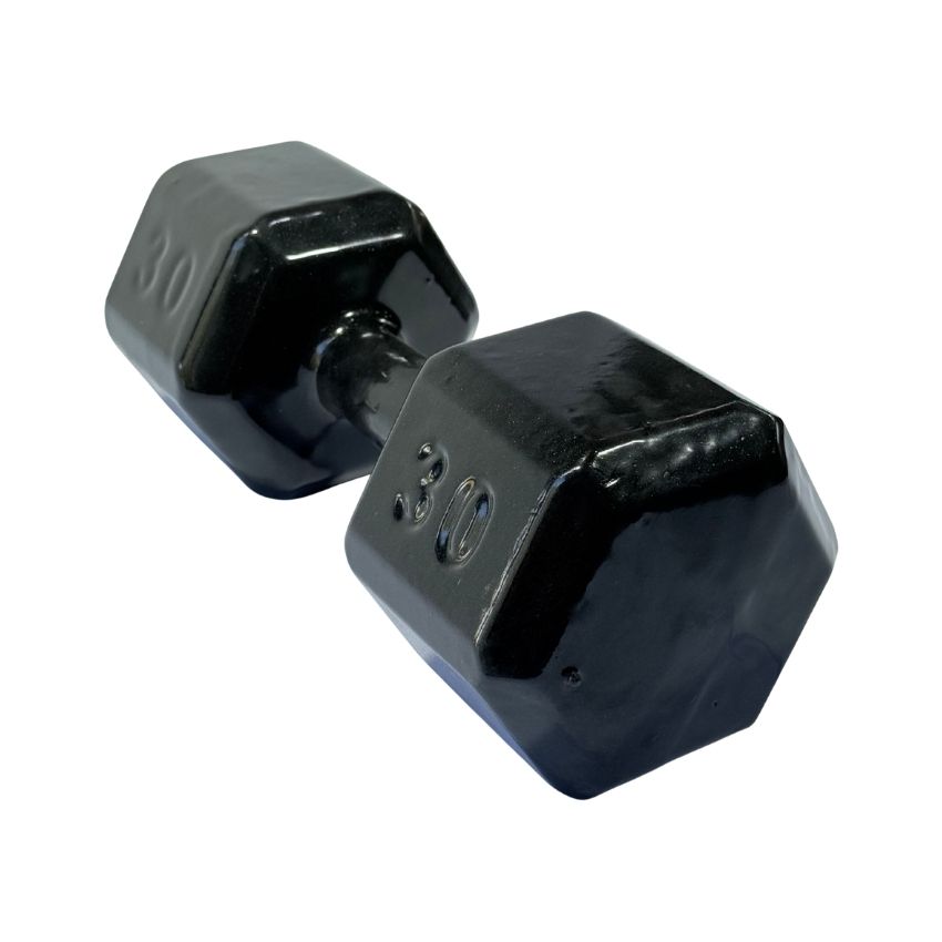 Halteres Sextavados de Ferro Fundido Emborrachados 30kg
