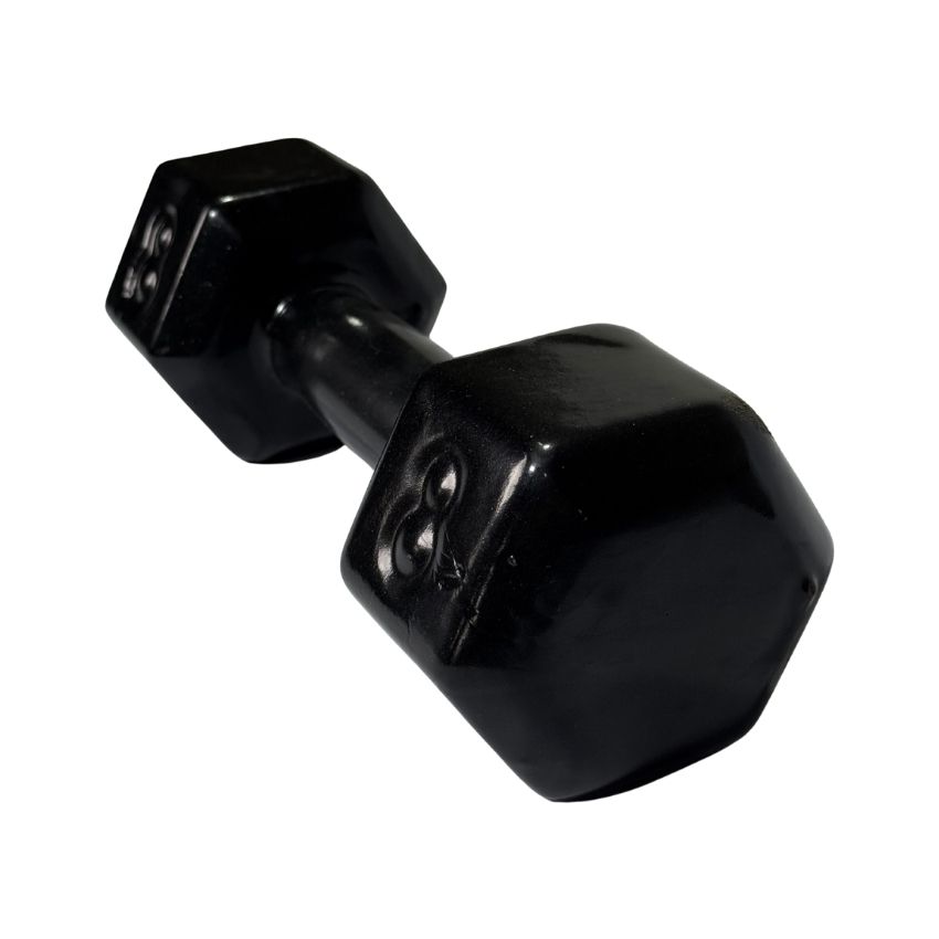 Halteres Sextavados de Ferro Fundido Emborrachados 8kg
