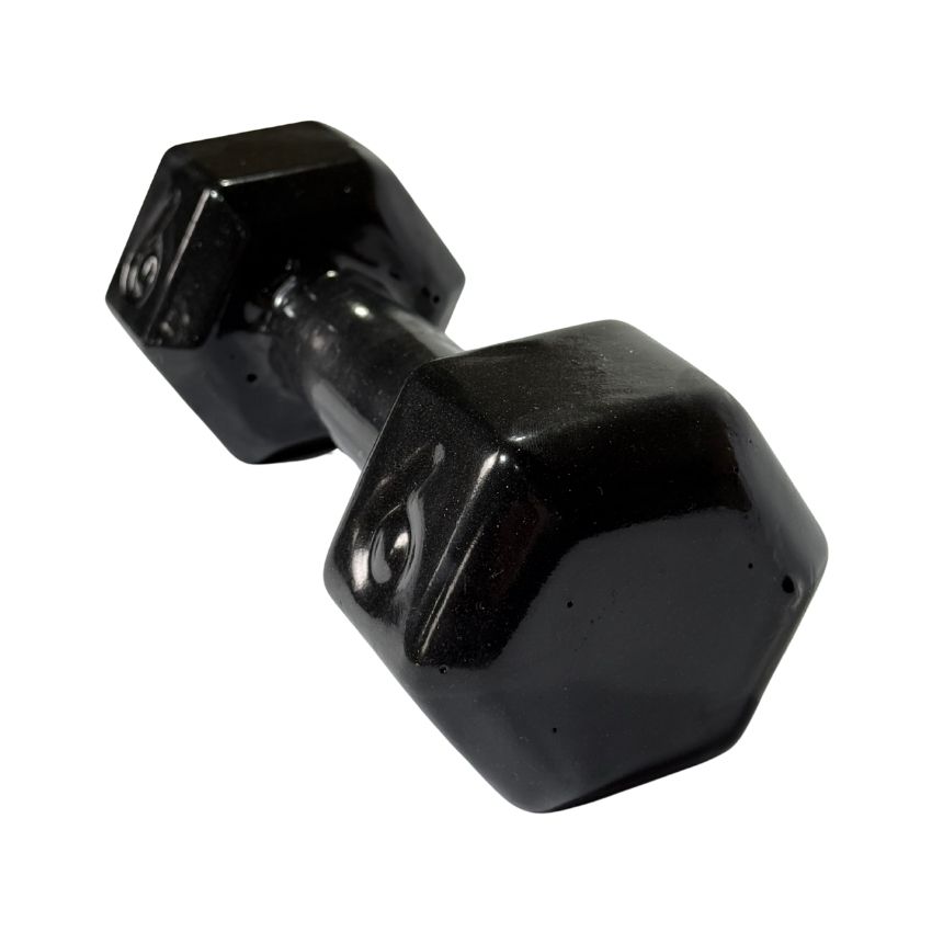 Halteres Sextavados de Ferro Fundido Emborrachados 6kg