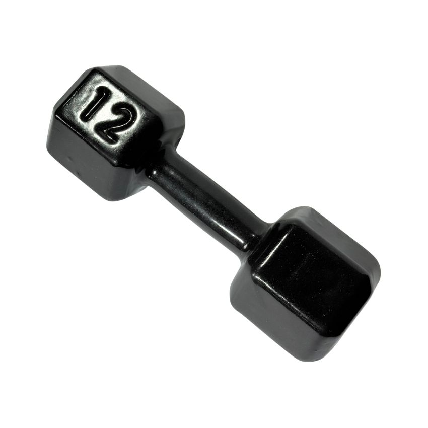 Halteres Sextavados de Ferro Fundido Emborrachados 12kg
