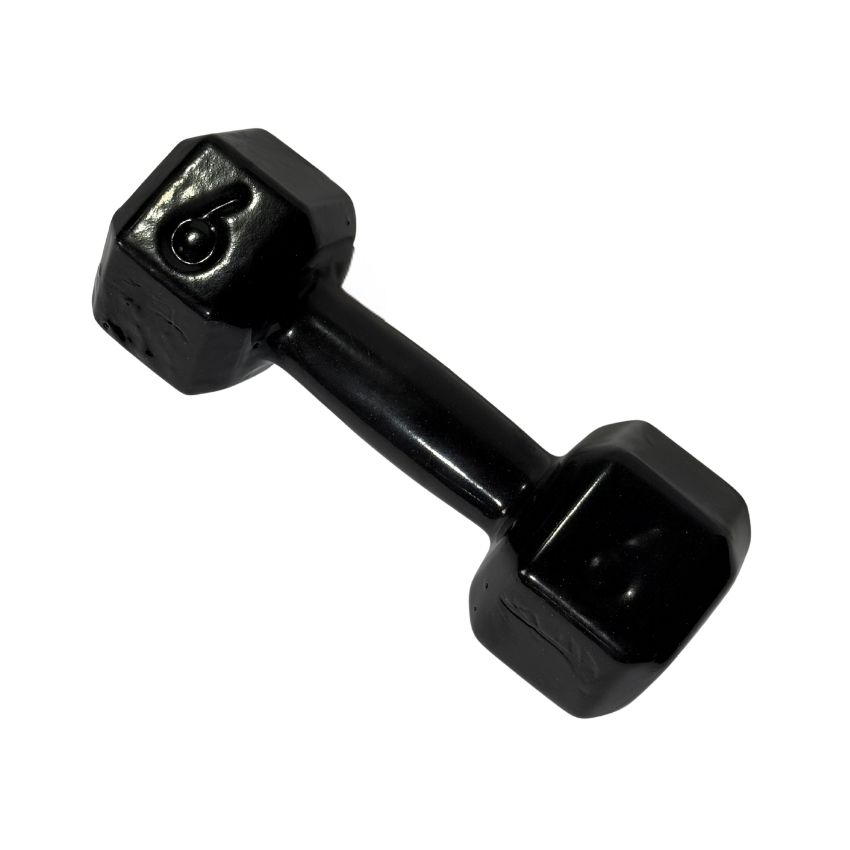 Halteres Sextavados de Ferro Fundido Emborrachados 6kg