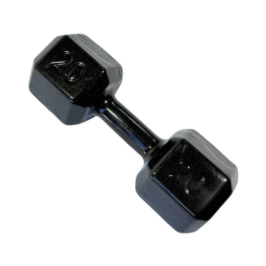 Halteres Sextavados de Ferro Fundido Emborrachados 20kg