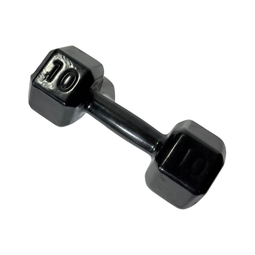 Halteres Sextavados de Ferro Fundido Emborrachados 10kg
