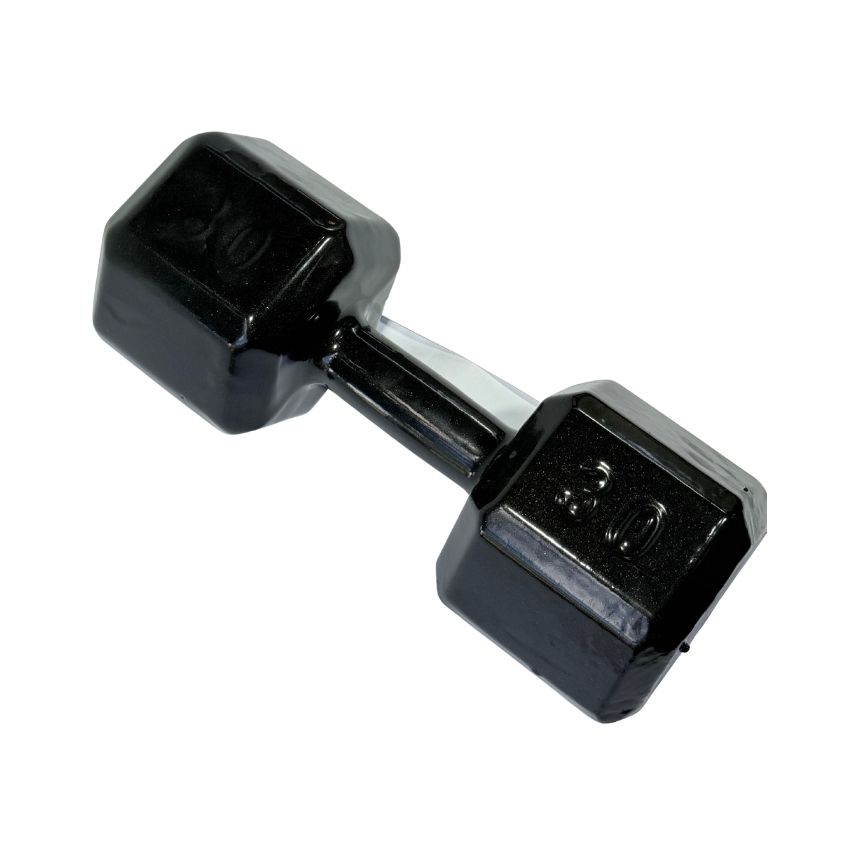 Halteres Sextavados de Ferro Fundido Emborrachados 30kg