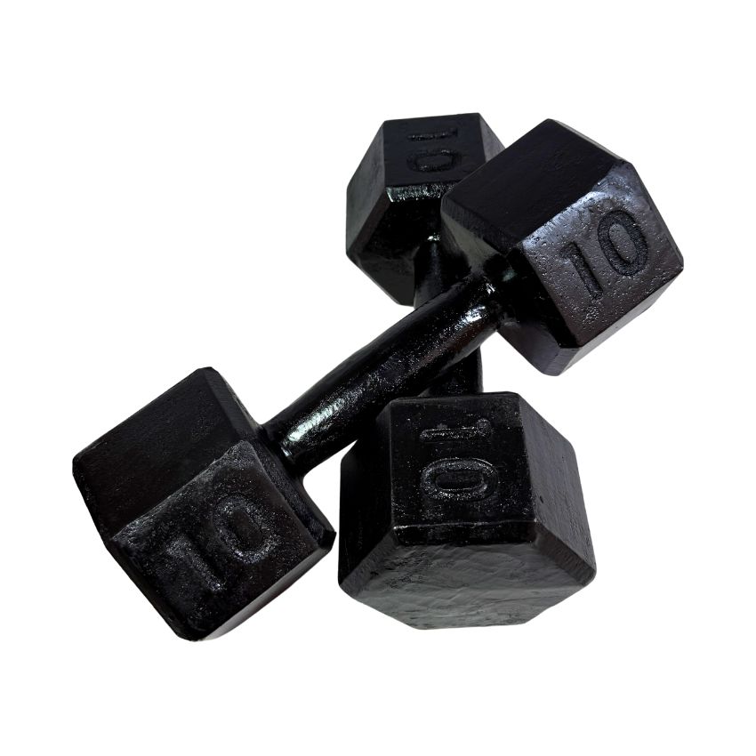 Halteres Sextavados de Ferro Fundido Pintados 10kg
