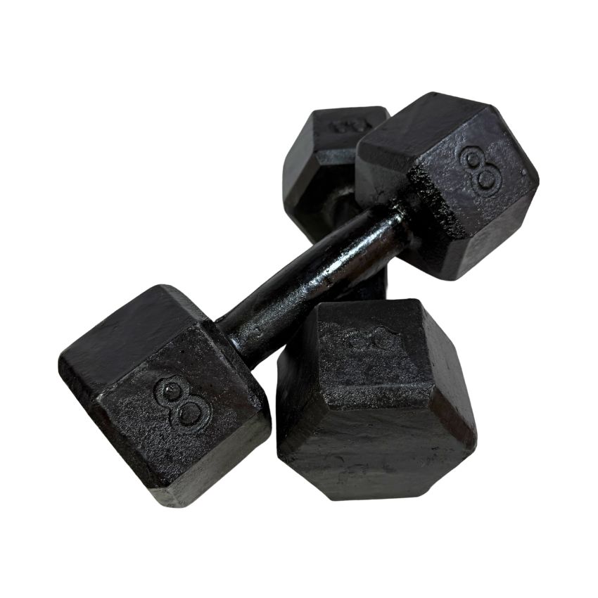 Halteres Sextavados de Ferro Fundido Pintados 8kg