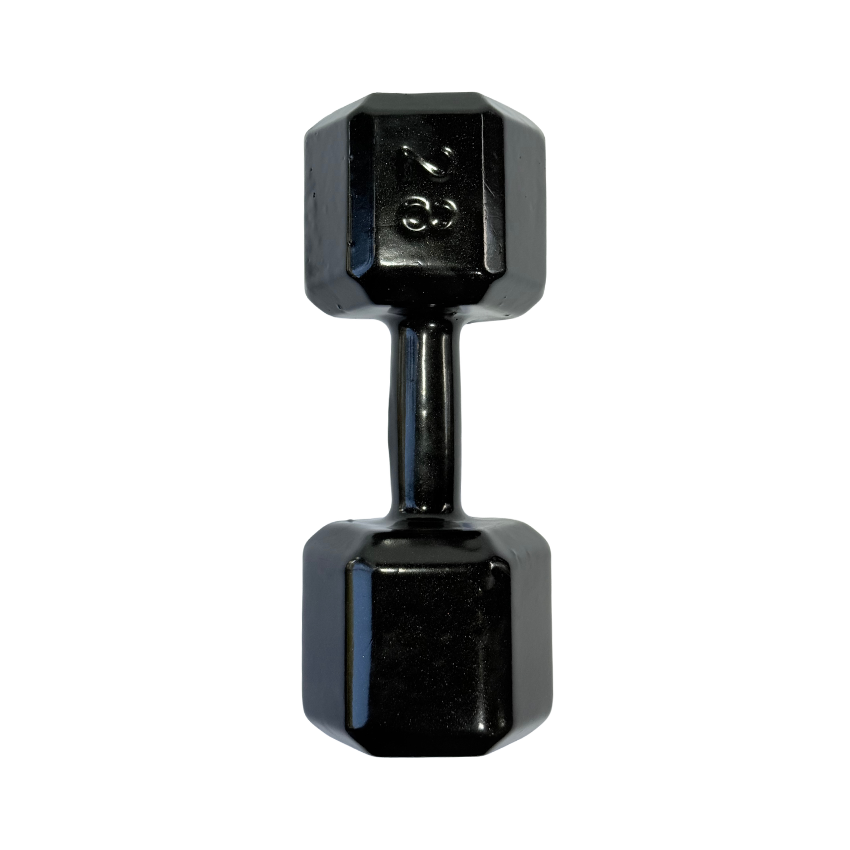 Halteres Sextavados de Ferro Fundido Emborrachados 28kg