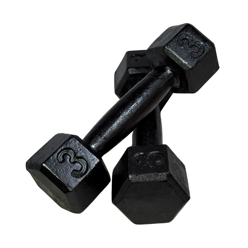 Halteres Sextavados de Ferro Fundido Pintados 3kg