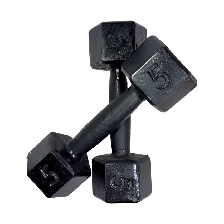 Halteres Sextavados de Ferro Fundido Pintados 5kg
