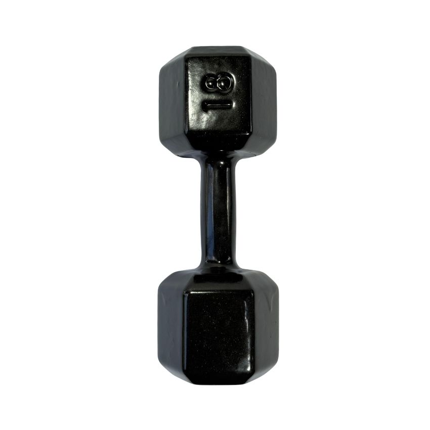 Halteres Sextavados de Ferro Fundido Emborrachados 18kg