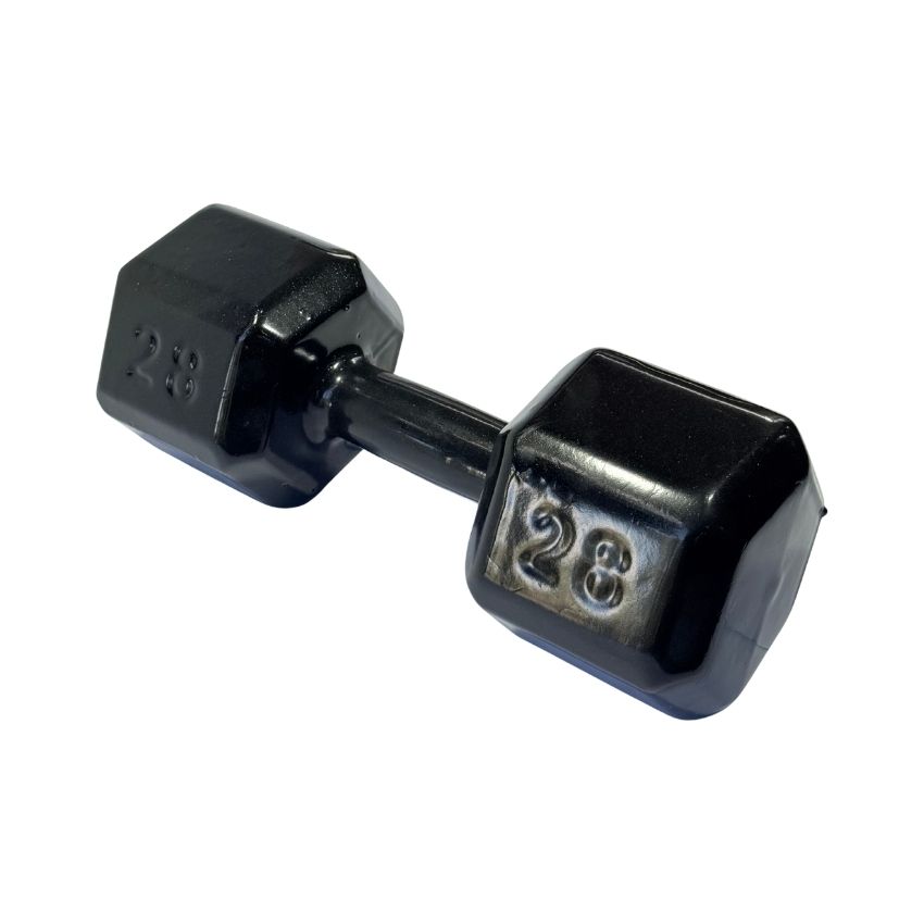 Halteres Sextavados de Ferro Fundido Emborrachados 28kg